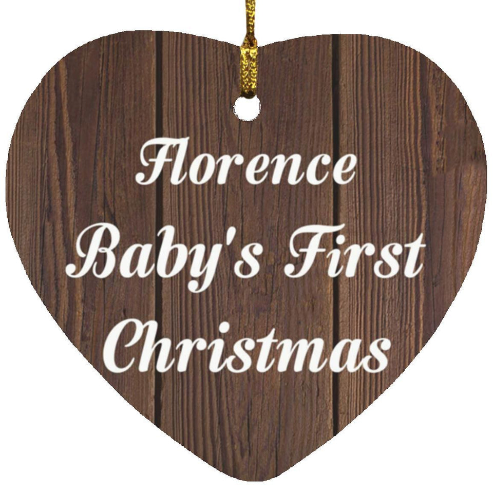 Florence Baby's First Christmas - Heart Ornament D
