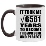 81st Birthday Took Square Root of 6561 Years To Awesome - 11oz Accent Mug Black