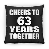 63rd Anniversary Cheers To 63 Years Together - Throw Pillow Black