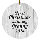 First Christmas With My Granny 2024 - Circle Ornament F