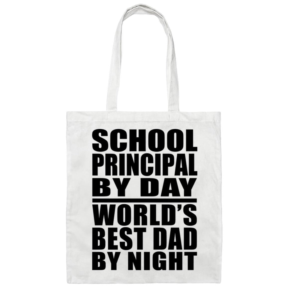 School Principal By Day World's Best Dad By Night - Tote Bag White