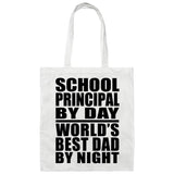 School Principal By Day World's Best Dad By Night - Tote Bag White