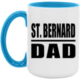 St. Bernard Dad - 15oz Accent Mug Blue