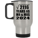 46th Anniversary Square Root of 2116 Years As Mr & Mrs 2024 - Silver Travel Mug