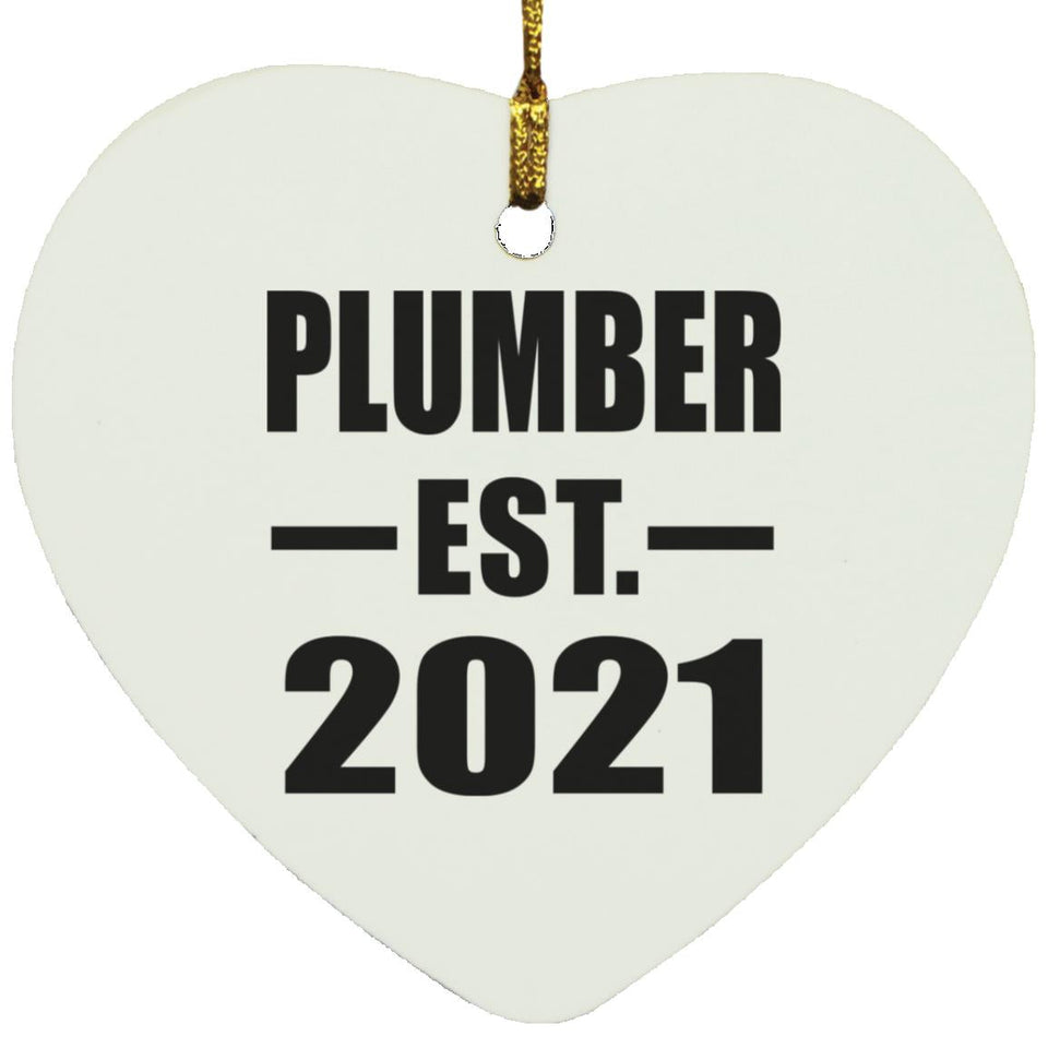 Plumber Established EST. 2021 - Heart Ornament