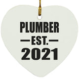 Plumber Established EST. 2021 - Heart Ornament
