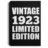101st Birthday Vintage 1923 Limited Edition - Canvas Portrait