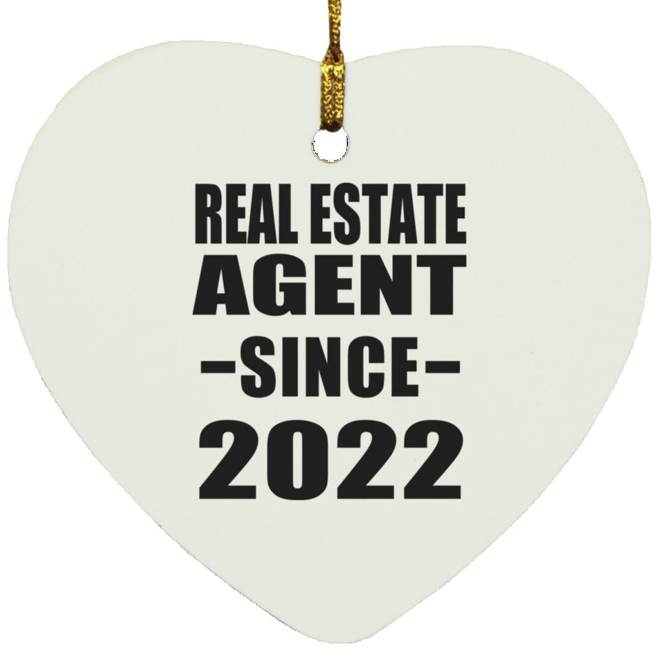 Real Estate Agent Since 2022 - Heart Ornament