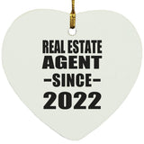 Real Estate Agent Since 2022 - Heart Ornament