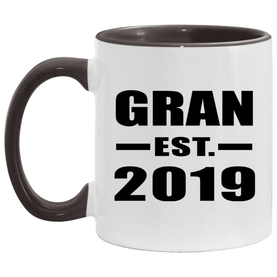 Gran Established EST. 2019 - 11oz Accent Mug Black