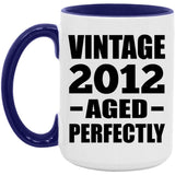 12th Birthday Vintage 2012 Aged Perfectly - 15oz Accent Mug Purple