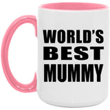 World's Best Mummy - 15oz Accent Mug Pink