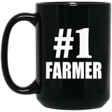 Number One #1 Farmer - 15 Oz Coffee Mug Black