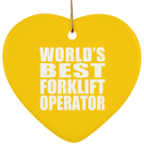 World's Best Forklift Operator - Heart Ornament