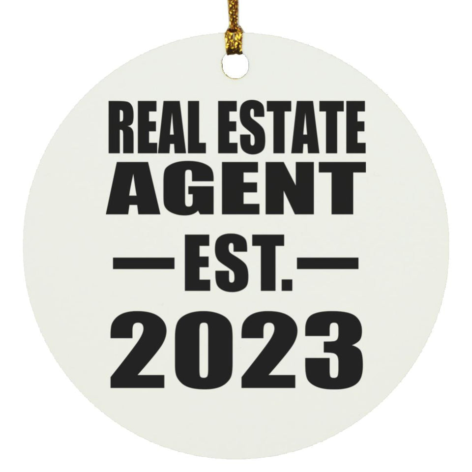 Real Estate Agent Established EST. 2023 - Circle Ornament