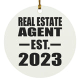 Real Estate Agent Established EST. 2023 - Circle Ornament