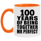 100th Anniversary 100 Years Of Being Mr Perfect - 11oz Accent Mug Orange