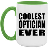 Coolest Optician Ever - 15oz Accent Mug Green