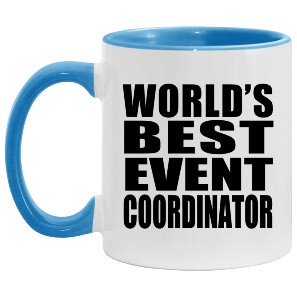 World's Best Event Coordinator - 11oz Accent Mug Blue
