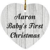 Aaron Baby's First Christmas - Heart Ornament F