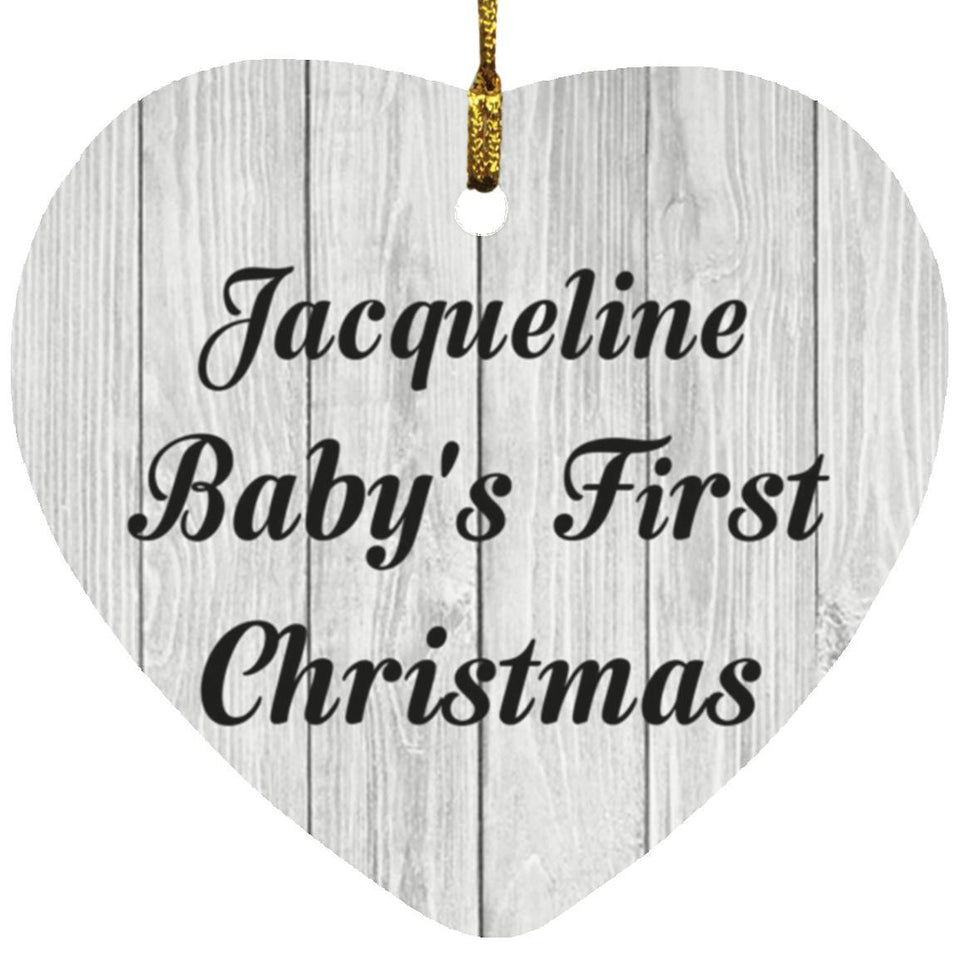 Jacqueline Baby's First Christmas - Heart Ornament F