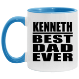 Kenneth Best Dad Ever - 11oz Accent Mug Blue