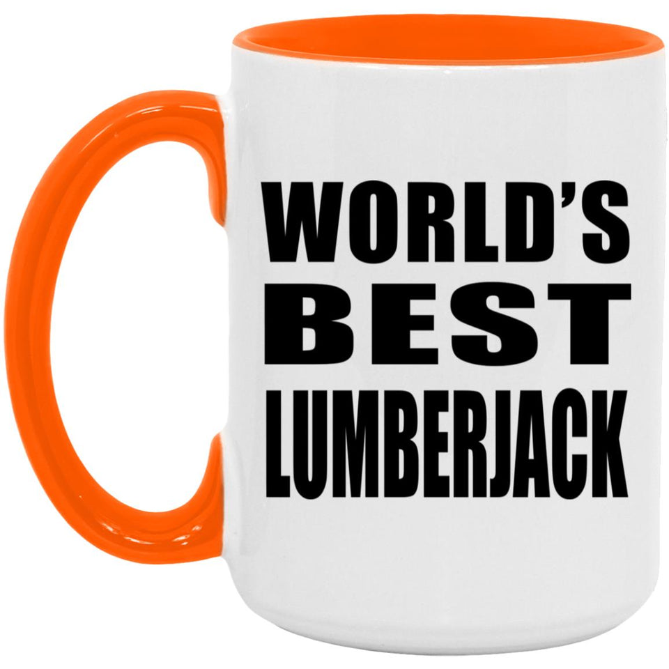 World's Best Lumberjack - 15oz Accent Mug Orange