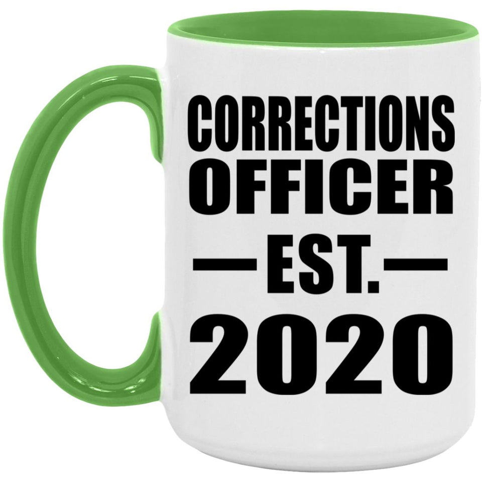 Corrections Officer Established EST. 2020 - 15oz Accent Mug Green