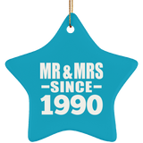 34th Anniversary Mr & Mrs Since 1990 - Star Ornament