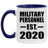 Military Personnel Established EST. 2020 - 11oz Accent Mug Purple