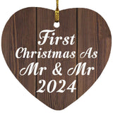 First Christmas As Mr & Mr 2024 - Heart Ornament D