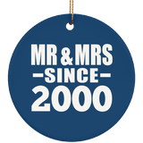 24th Anniversary Mr & Mrs Since 2000 - Circle Ornament