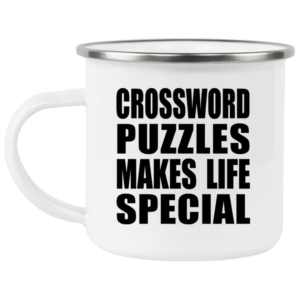 Crossword Puzzles Makes Life Special - 12oz Camping Mug