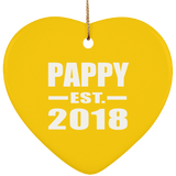 Pappy Established EST. 2018 - Heart Ornament