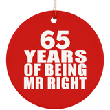 65th Anniversary 65 Years Of Being Mr Right - Circle Ornament