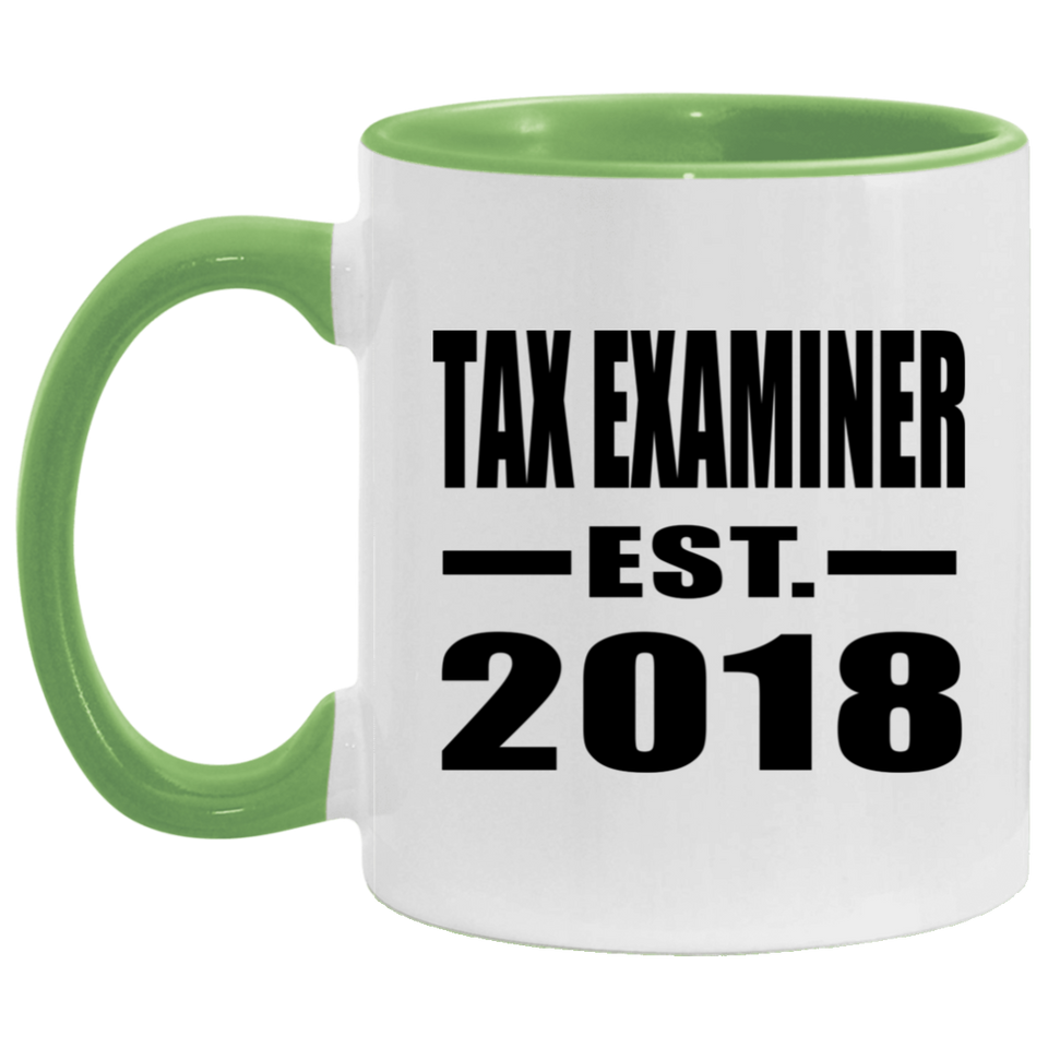 Tax Examiner Established EST. 2018 - 11oz Accent Mug Green