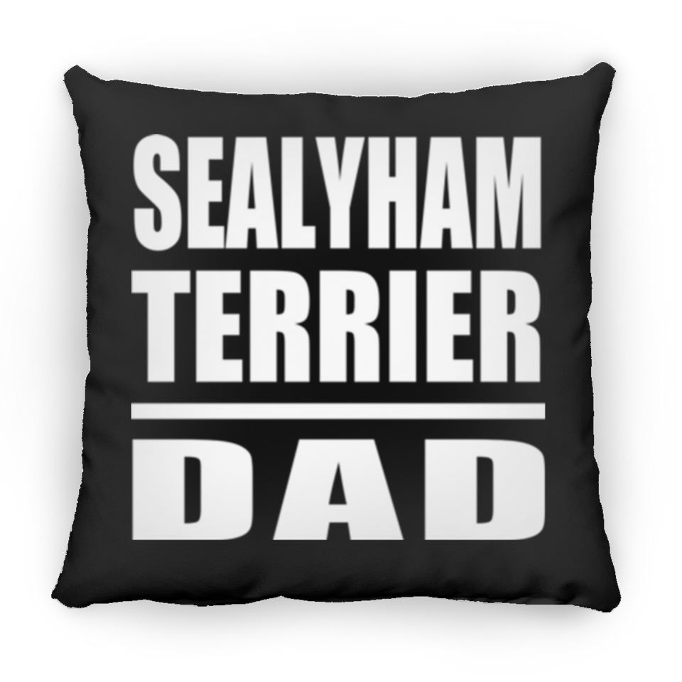 Sealyham Terrier Dad - Throw Pillow Black