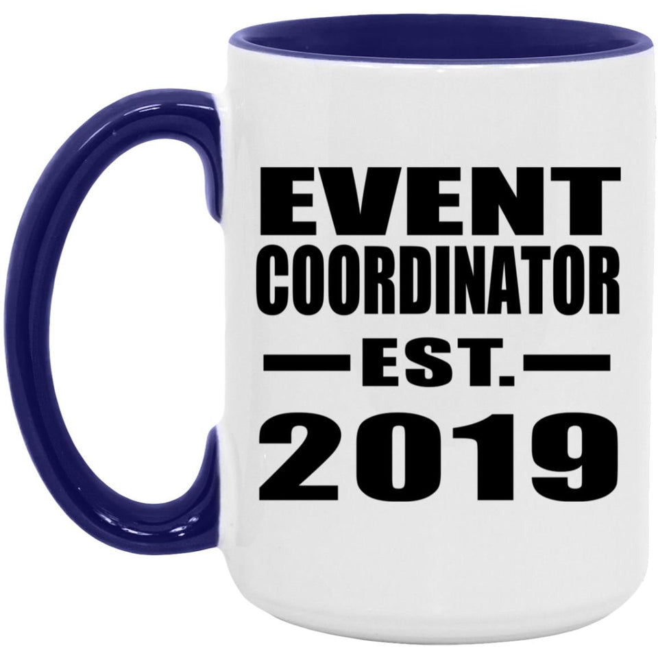 Event Coordinator Established EST. 2019 - 15oz Accent Mug Purple