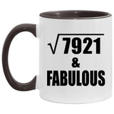 89th Birthday Square Root of 7921 & Fabulous - 11oz Accent Mug Black