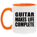 Guitar Makes Life Complete - 11oz Accent Mug Orange