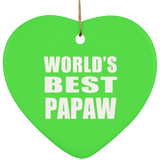 World's Best Papaw - Heart Ornament