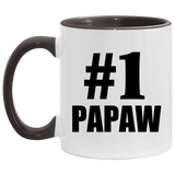 Number One #1 Papaw - 11oz Accent Mug Black