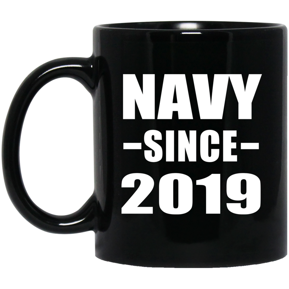 Navy Since 2019 - 11oz Coffee Mug Black