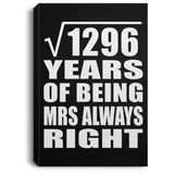 36th Anniversary Square Root of 1296 Years Mrs Always Right - Canvas Portrait