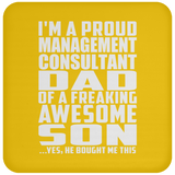 Proud Management Consultant Dad Of Awesome Son - Drink Coaster