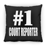 Number One #1 Court Reporter - Throw Pillow Black