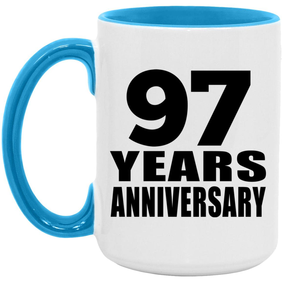 97th Anniversary 97 Years - 15oz Accent Mug Blue