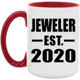 Jeweler Established EST. 2020 - 15oz Accent Mug Red