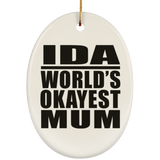 Ida World's Okayest Mum - Oval Ornament