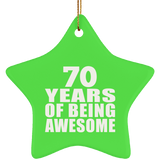 70th Birthday 70 Years Of Being Awesome - Star Ornament